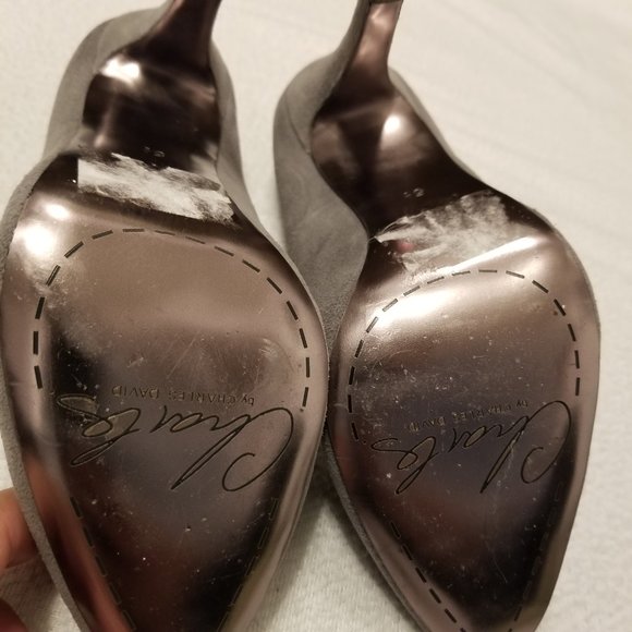 Gray Suede Almond Pointed Toe Stiletto Heels Pumps Charles by Charles David - Picture 9 of 10